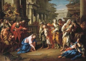 woman caught in adultery sebastiano conca 1741