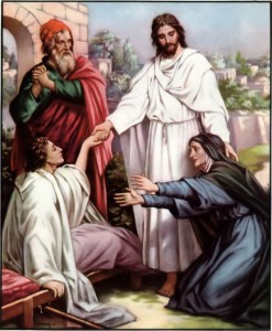 Jesus raises the widow of Nain's son Luke 7:14-15